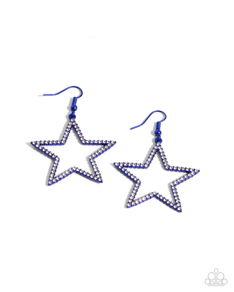 Paparazzi Streamlined Stars - Blue Earrings