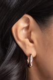 Paparazzi Streamlined Status - Rose Gold Hoops