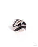Paparazzi Striped Staccato- Black Ring