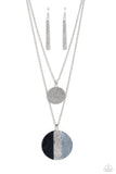 Paparazzi Striped Style - Silver Necklace