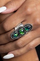 Paparazzi Strut Your STUDS - Green Teardrops Ring