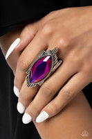 Paparazzi Stunning Showman - Pink UV Shimmery Marquise Ring