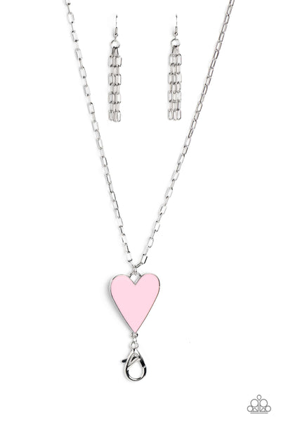 Paparazzi Subtle Soulmate - Pink Heart Lanyard