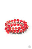 Paparazzi Summer Sabbatical - Red Bracelet