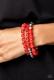Paparazzi Summer Sabbatical - Red Bracelet