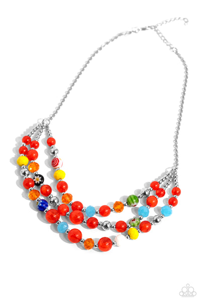 Paparazzi Summer Scope - Red Necklace