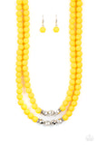 Paparazzi Summer Splash - Yellow Matte-Finished Daffodil Beads Necklace