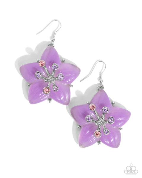 Paparazzi Summer Sprigs - Purple Star Earrings