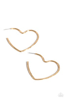 Paparazzi Summer Sweethearts - Gold Heart Hoops