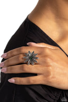 Paparazzi Sunflower Season - Green Emerald Gem Petals Ring