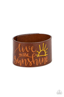 Paparazzi Sunshine Season - Orange Leather Wrap Bracelet