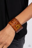 Paparazzi Sunshine Season - Orange Leather Wrap Bracelet