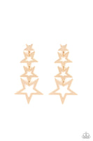 Paparazzi Superstar Crescendo - Gold Star Earrings