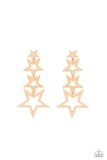 Paparazzi Superstar Crescendo - Gold Star Earrings