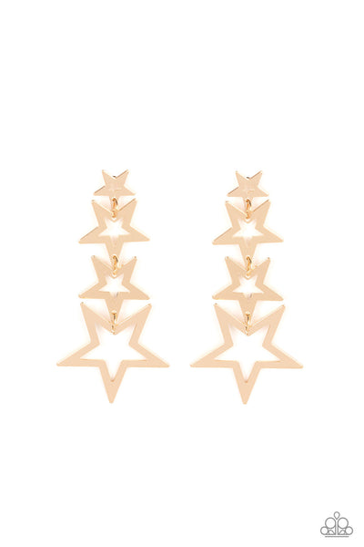 Paparazzi Superstar Crescendo - Gold Star Earrings