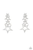 Paparazzi Superstar Crescendo - Silver Stars Earrings