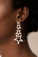 Paparazzi Superstar Crescendo - Silver Stars Earrings