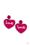 Paparazzi Sweet Seeds - Pink Heart Earrings