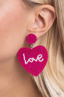 Paparazzi Sweet Seeds - Pink Heart Earrings