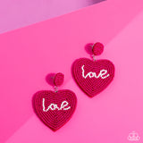 Paparazzi Sweet Seeds - Pink Heart Earrings