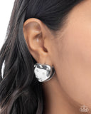 Paparazzi Sweetheart Stars- White Heart Earrings