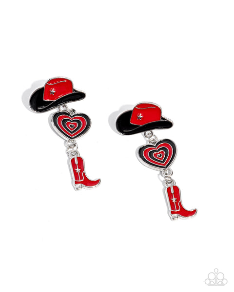 Paparazzi Swing Dance Delight - Multi Hat Heart Earrings