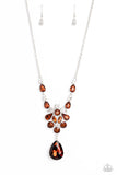 Paparazzi TWINKLE of an Eye - Brown Topaz and White Necklace