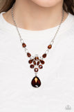 Paparazzi TWINKLE of an Eye - Brown Topaz and White Necklace