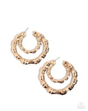 PaparazziTabloid Tiers- Gold Hoops Earrings