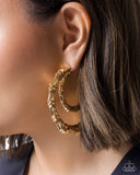 PaparazziTabloid Tiers- Gold Hoops Earrings