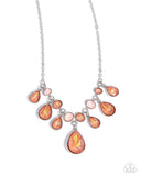 Paparazzi Talented Teardrops - Orange Necklace