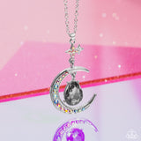 Paparazzi Talking to the Moon - Silver Necklace