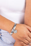 Paparazzi Tangible Thank You - Silver Heart Inspirational Bracelet