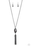 Paparazzi Tassel Tabloid - Black Necklace