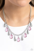 Paparazzi Teardrop Timbre - Pink Necklace