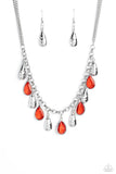 Paparazzi Teardrop Timbre - Red Necklace