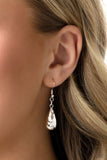 Paparazzi Teardrop Timbre - White Necklace