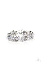 Paparazzi Teasing Torrent - White Round Teardrop Beads Floral Bracelet