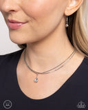 Paparazzi Teeming Teardrop - Silver Necklace