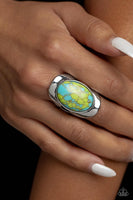 Paparazzi Terrazzo Tribute - Green Terrazzo Finish Marbled Stone Ring