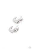 Paparazzi Textured Tenure - Silver Hoops Earrings