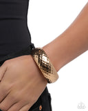 Paparazzi Textured Transit- Gold Bracelet