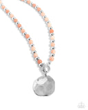 Paparazzi Textured Trinket - Orange Necklace