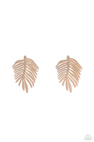 Paparazzi The FROND Row - Gold Palm Leaf Earrings