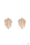 Paparazzi The FROND Row - Gold Palm Leaf Earrings