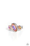 Paparazzi Tilted Triplets - Orange Marquise-Cut Shimmery Rhinestone Ring