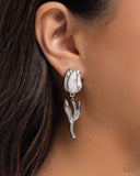 Paparazzi Timeless Tulip- White Earrings