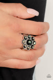 Paparazzi Time to SHELL-ebrate - Black Floral Ring