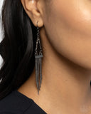 Paparazzi Trailing Off- Black Earrings
