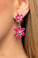 Paparazzi CLIP-ONS Transparent Talent - Pink Earrings